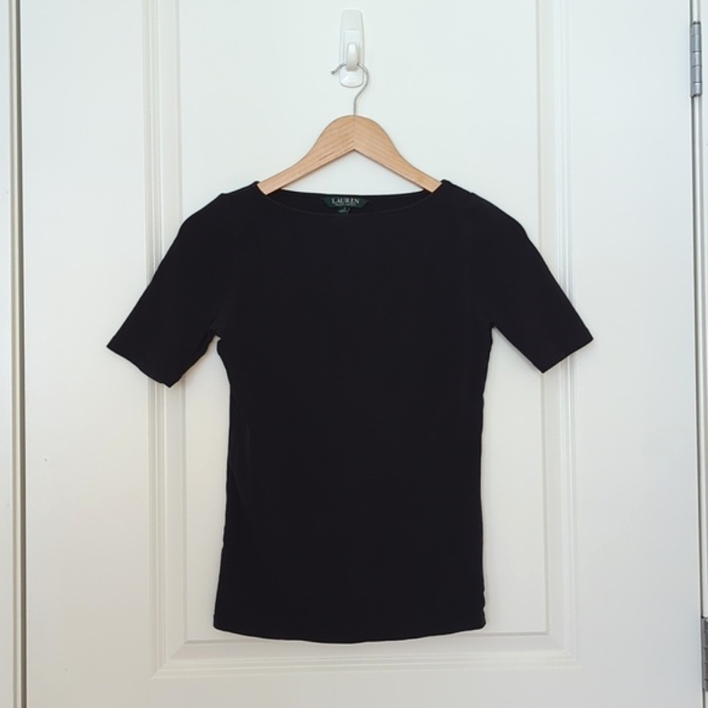 Ralph Lauren Black Boat Neck Top - Picture 3 of 5